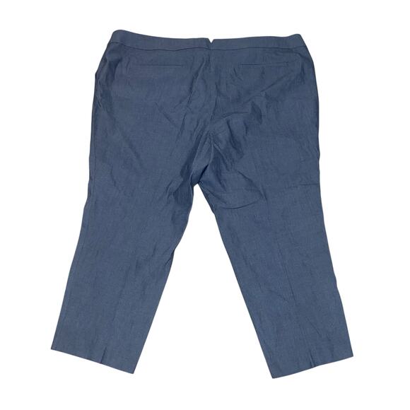 LOFT Ann Taylor NWT 'Marisa' Flat Front Cropped Pants in Blue/Gray Plus Size 26 - Picture 2 of 5